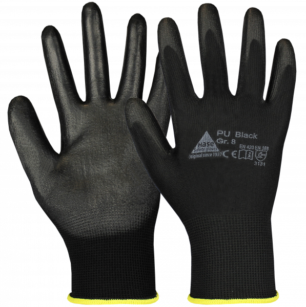 Montagehandschuh PU SCHWARZ